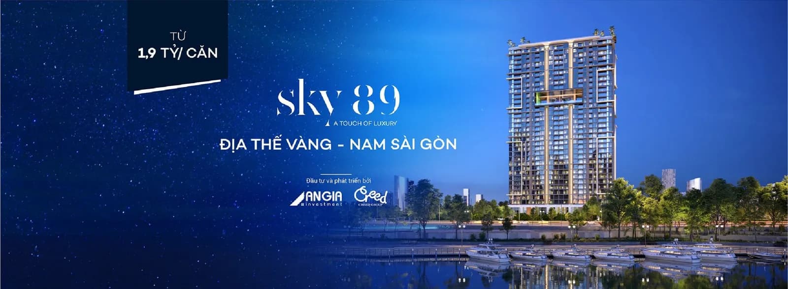 Hình ảnh chủ đạo Sky89: toà tháp căn hộ bên sông Sài Gòn, “Địa thế vàng – Nam Sài Gòn”